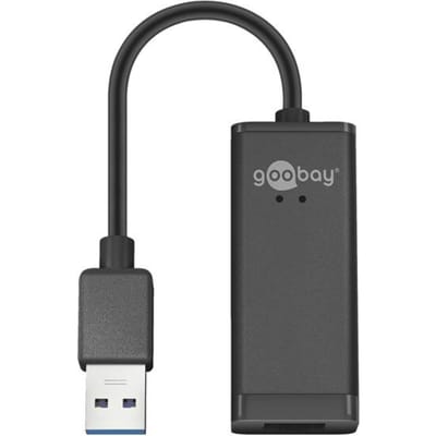 Goobay USB-A naar RJ45 LAN adapter | USB3.0 | CAT6 | zwart | 0,10 meter