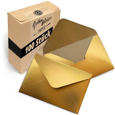 Enveloppen zonder venster - 100 stukken - DIN C5 - 220 x 156 mm - Goudkleurig
