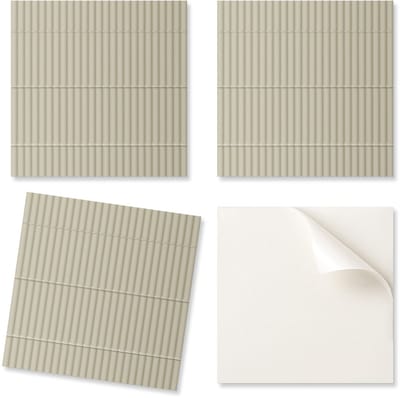 Set zelfklevende vinyltegels met horizontale strepen, 20x20x20 cm