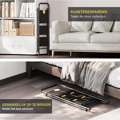 CLGP® Huishoudtrap 3 Treden - Keukentrap Inklapbaar - Opstapje