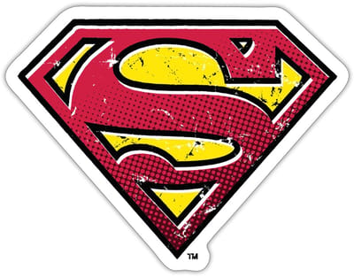 Superman S Schild Used Look Sticker maat S (10 x 10 cm)