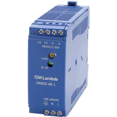 TDK-Lambda DRB50-48-1 DIN-rail netvoeding 48 V/DC 1.05 A 50.4 W Aantal uitgangen:1 x Inhoud 1 stuk(s)