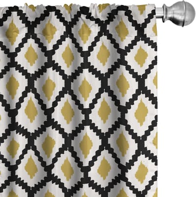 ABAKUHAUS Voorhangen – Geometrisch Damast – 2x75x175 cm – Microvezel