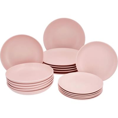 SILVERCREST Porseleinen serviesset, 18-delig, pastelroze