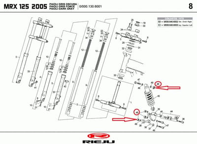 Paire Écrou M10 pour moto Rieju 50 Mrt Pro 0/000.340.0182B Neuf