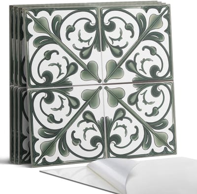 Coloray Wandpanelen Zelfklevend - Plantenpatroon met versieringen Zelfklevende Wandpanelen - 50 cm x 50 cm - Groente Wandpaneel PVC - 5 stuks - Texturen Wandpanelen Zelfklevend - Keuken Wandpanelen - Wandpanelen Badkamer