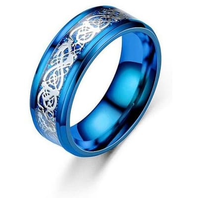 8mm Modieuze Drakenader Roestvrij Staal Ring Voor Mannen Hip Hop Sieraden Koppel Ringen Zilver Zwart Anello Uomo Groothandel 9