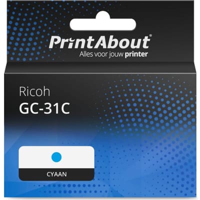 PrintAbout huismerk Inktcartridge GC-31C (405689) Cyaan Geschikt voor Ricoh