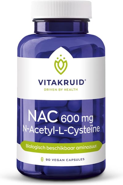 Vitakruid NAC 600 mg N-Acetyl-L-Cysteine 90 Vegetarische capsules