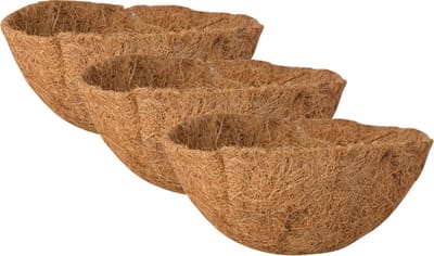 Esschert Design Voorgevormde inlegvel kokos - 3x stuks - voor hanging basket - D25 cm - kokosinleggers / plantenbak van kokos