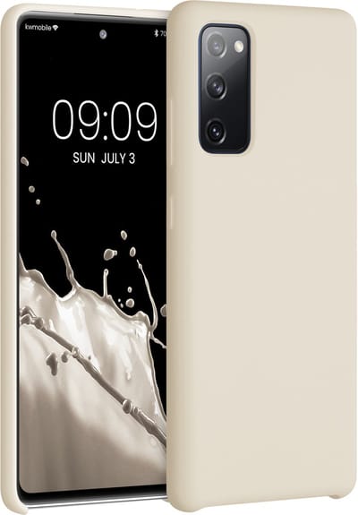 kwmobile telefoonhoesje geschikt voor Samsung Galaxy S20 FE - Hoesje met siliconen coating - Smartphone case in mat crème