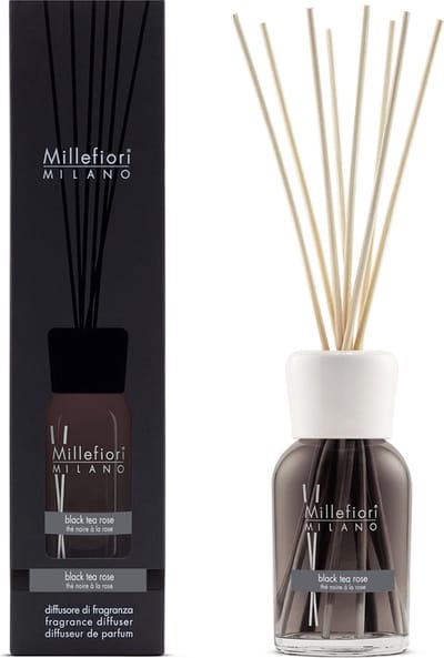 Millefiori Milano Geurstokjes 250 ml - Black Tea Rose