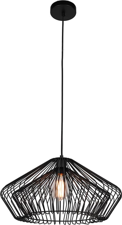 Olucia - MATTI - Hanglamp - Zwart - Vorm: Rond