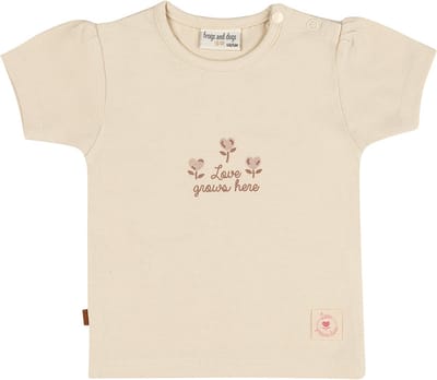Frogs and Dogs - T-shirt Love Grows Here | Sheer Pink - Katoen - Maat 92