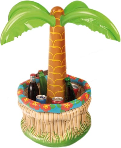 Opblaasbare Bekerhouder - Drijvende Bar - 40 x 70 cm - draagbare - Kokosboomvorm - bekerhouder - Grote capaciteit - Drijvend - Geschikt voor Zwembaden- Stranden en Badkuipen