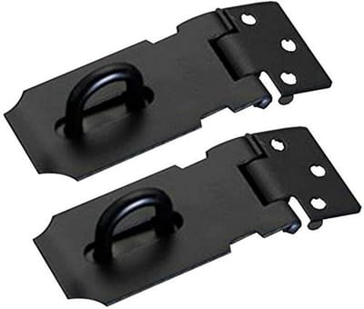 Dailygoods- Deurhasp 4 cm - Zwart - Roestvrij Staal - 2 Stuks - Heavy Duty - Eenvoudig te Installeren - Deurslot