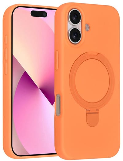 Telefoonhoesje geschikt voor iPhone 17 - Magnetische Backcover met Ringstand - Geschikt voor MagSafe-accessoires - FuturiQ - Tangerine Orange