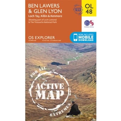Ben Lawers & Glen Lyon, Loch Tay, Killin & Kenmore - Ordnance Survey