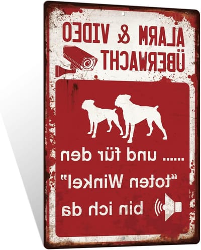 Waarschuwingsbord Metaal - Veiligheidspaneel - Beveiliging Perceel - Huis en Tuin - 30 x 20 cm - Zwart