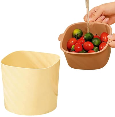 Compostbak Keuken - Afvalbak Aanrecht - Voedselafval Verwerken - Dubbele Zeef Geurbestrijding - 17 x 17 x 13.5 cm - Koffie