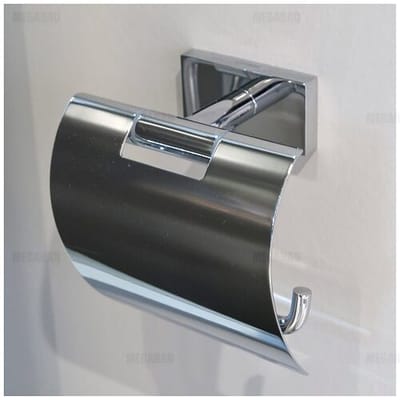 Duravit Karree closetrolhouder met klep chroom