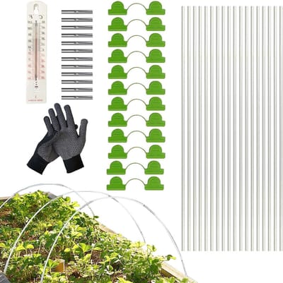 Tuinboog Glasvezel Frame - Tunnelboog Klimplantgeleider - Planten Beschermen - Inclusief Temperatuurmeter - 43 cm - Niet gespecificeerd