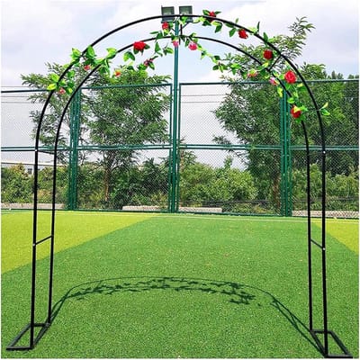 Tuinboog - Prieel Klimplanten - Decoratie Tuin - Stevige Metalen Frame - B120 x H220cm - Zwart