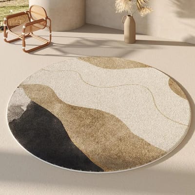 Moderne Stijl Slaapkamer Decor Rond Tapijt Huis Pluizig Zacht Kleed Licht Luxe Tapijten voor Woonkamer Verdikken Pluche Lounge Vloermat 180x180CM