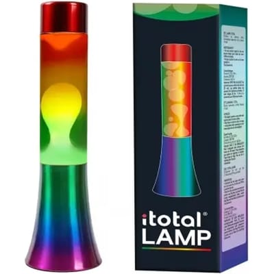 i-Total Lavalamp - Lava Lamp - Sfeerlamp - 30x9 cm - Glas/Aluminium - 25W - Regenboog - XL2461
