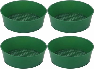 Tuinzeef Plastic - Bodemzeef Steen - Grond Bewerken - Uniform Gaas - 4 Pack 6 Inch - Grijs