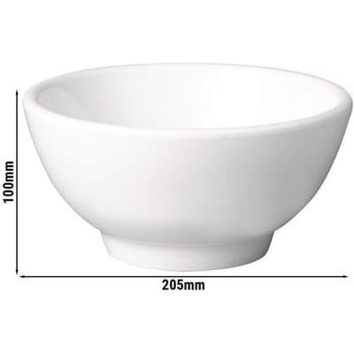 GGM Gastro (6 Stück) Schale - PURE - Melamin - 1,25 Liter - Ø 205mm - Weiß