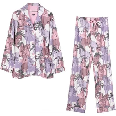 Herfst Winter Dames Pyjama Katoen Basis Wol Nachtkleding Warm Dik Cartoon Lange Mouw Broek Pyjama Dames Homewear Maand Kleding L gray