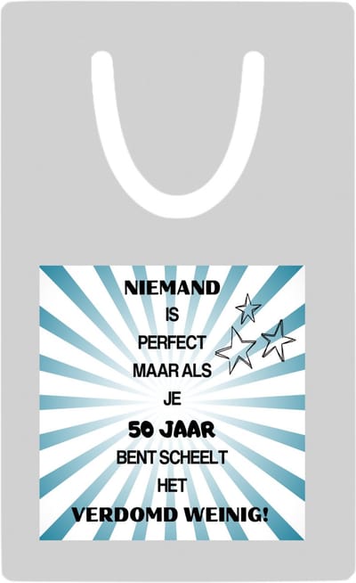 Hacebo® - 50 jaar Sarah en Abraham cadeau - metalen boekenlegger- Hoera 50 jaar - met opdruk - hoera 50 jaar - Jubileum man en vrouw - Jarig - Grappige tekst Bladwijzer boekenleggers - 7.6 cm x 5cm