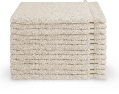 Byrklund washandjes 12 stuks - Hotelkwaliteit - 16x21 - Beige
