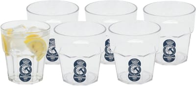 Excellent Houseware waterglas stapelbaar - 6x - 275 ml - onbreekbaar kunststof - herbruikbaar - waterglazen