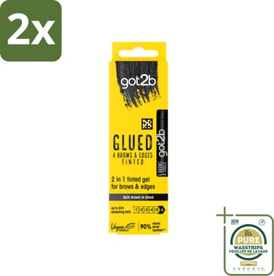 Got2B - 2-in-1 Gel - Brows & Edges Zwart - 16 ml - Voordeelverpakking - 2 stuks - Haarranden - Zwart gel