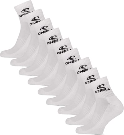 O'Neill Sportsokken Unisex Quarter 9-Pack Effen Wit - Maat 43/46