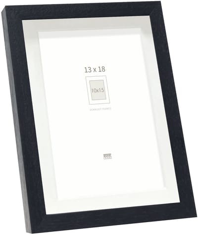 Deknudt Frames Fotolijst - zwart met passe-partout - 10x15 / 13x18 cm