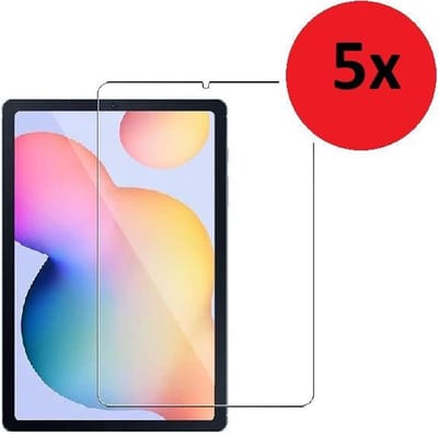 Geschikt voor Samsung Galaxy Tab S6 Lite (P610-P615) 5x Screenprotector Beschermglas Tempered Gehard Glas 2.5D 9H ( 5 stuks) Pearlycase