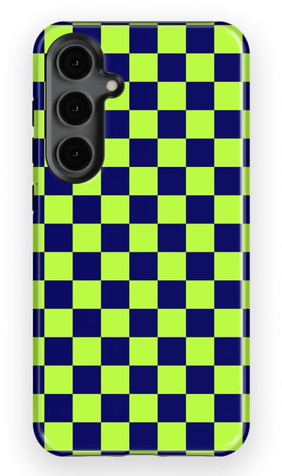 Design Hoesje Samsung Galaxy S24 Plus | Geschikt Voor Mag | Tiny Squares Checkered Print | Backcover Samsung Galaxy S24 Plus Acid Grid