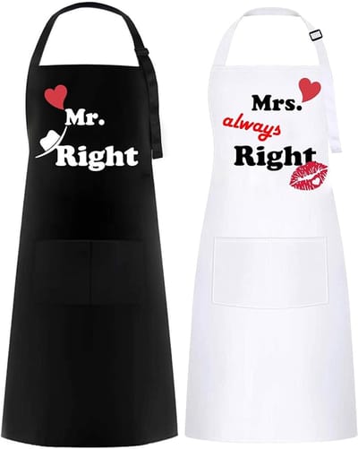 Set van 2 Mr & Mrs Koppel Schortjes - Voor Mannen & Vrouwen - Perfect Cadeau voor Bruiloft, Verjaardag, Valentijnsdag & Kerst