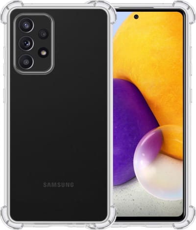 Hoesje - Geschikt voor Samsung Galaxy A72 - Sterk & Shockproof - Siliconen Shock Case - Hoes Cover - Telefoonhoes - Transparant