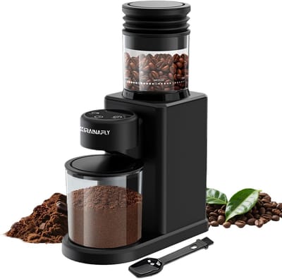 SnelShoppen - Elektrische Conische Koffiemolen met 25 Maalstanden, Touchscreen, Antistatisch, Zwart - Ideaal voor Espresso, Filterkoffie en Cafetière