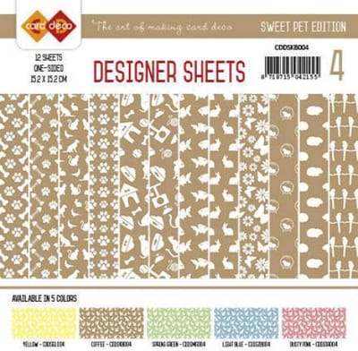 Card Deco - Designer Vellen - Sweet Pet- Koffiebruin