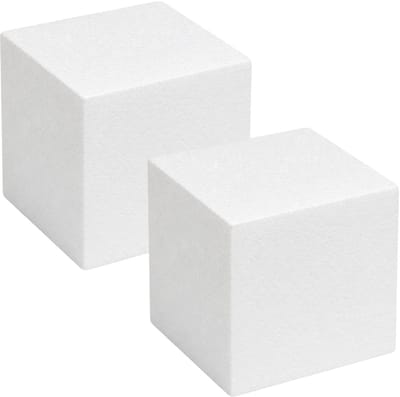 Piepschuim vormen - kubus - 2x - 10 x 10 x 10 cm - styropor hobby / DIY vorm - basis knutselfiguren