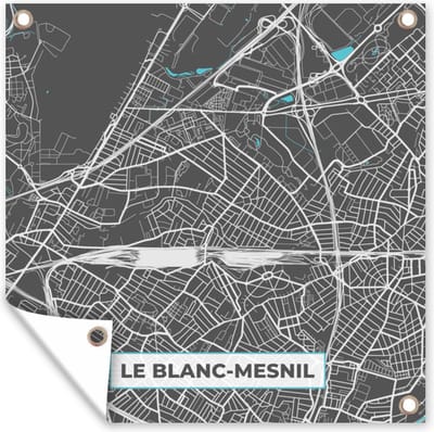 Tuin poster Le Blanc-Mesnil - Frankrijk - Plattegrond - Kaart - Stadskaart - 200x200 cm - Tuindoek