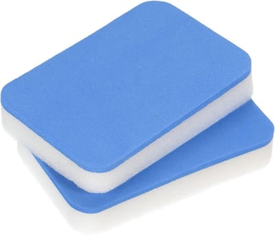 Table Tennis Rubber Cleaner, 2 Pack Schoonmaak Spons voor Ping Pong Racket Onderhoud, Zacht en Effectief, Blauw en Wit