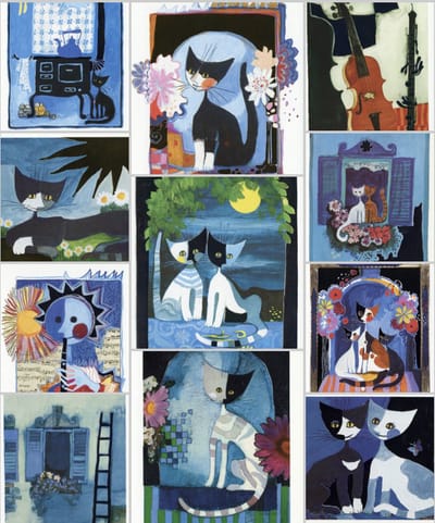 Rosina Wachtmeister - Vintage dubbele kaarten - Complete set van elf dubbele kaarten met eco-katoen enveloppen