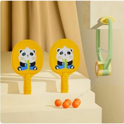 Entraîneur de tennis de table suspendu professionnel pour enfants Appareil sensoriel parent-enfant d'intérieur pour la maison Coordination œil-main jaune