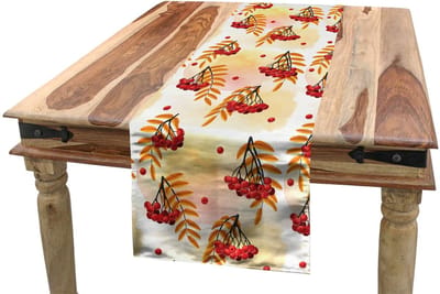 ABAKUHAUS Lijsterbes Tafelloper – 40x180 cm – Oranje/Peach, Machinewasbaar